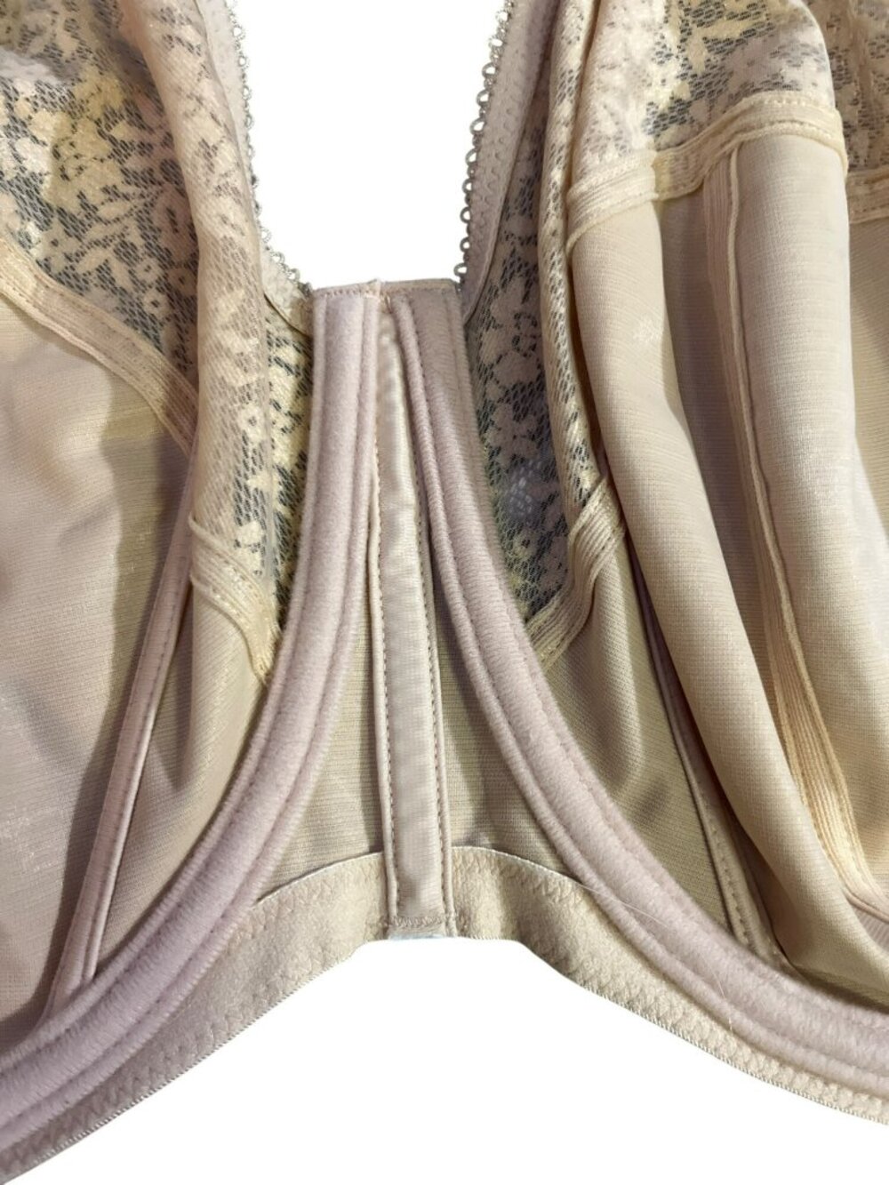 Goddess Sheer Lace Full Coverage Underwire Bra 38L Nude Used - Picture 11 of 13